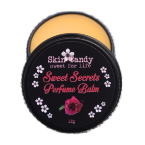 Perfume balm in black tin